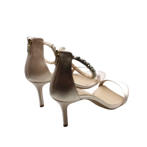 Jewel Badgley Mischka Womens Beige Ankle Strap Sandals - Picture 6 of 9